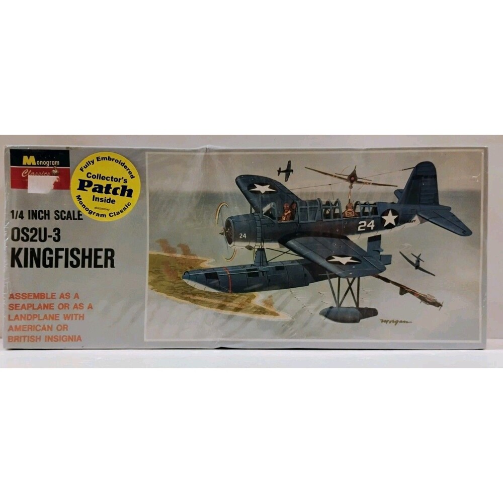 Monogram Classics 1/48 OS2U-3 Kingfisher Model Kit 85-0135 Sealed With Patch